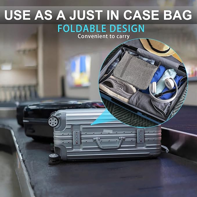 Foldable Travel Duffel Bag-Weekender Bag with Shoes Compartment, Overnight Bag for Men Women Waterproof & Tear Resistant (Gray)