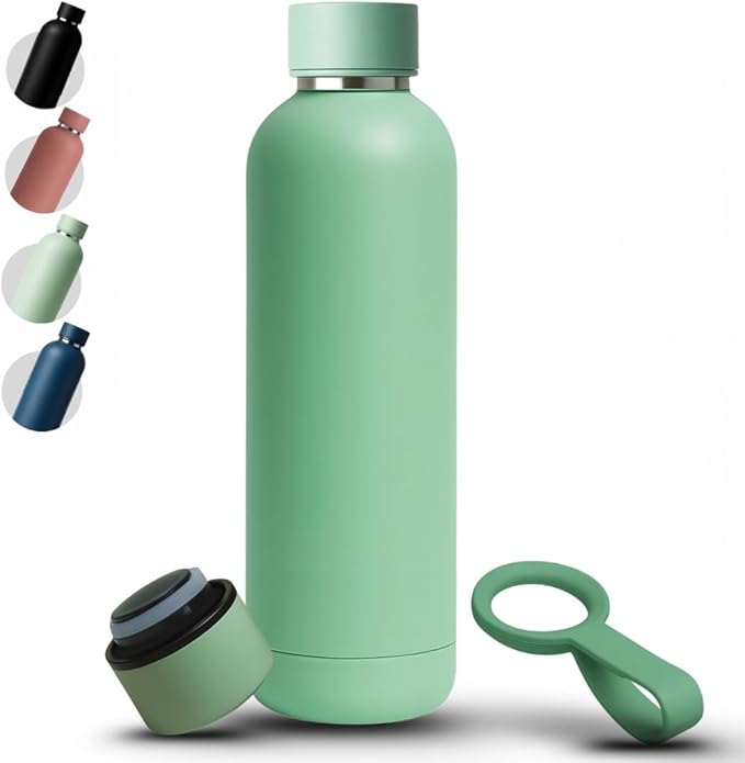 Stainless Steel Water Bottle Moss Green 1000ml| Double Insulated Water Bottle for Hot Water|Gym Leak Proof Water Bottle with Carry Rubber Handle